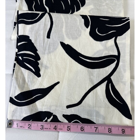 Talbots Wide Leg Pants 100%  Linen Black White Floral Size Large Crop Tropical - Picture 7 of 8